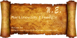 Martinovich Elemér névjegykártya