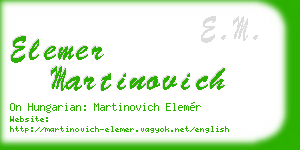 elemer martinovich business card